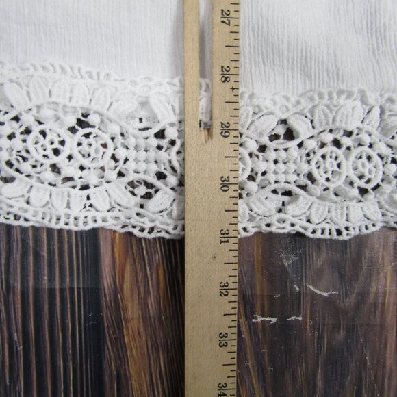 La Blanca Tunic Cover Up Womens Medium White Crochet Lace Beach Cotton Swim - Picture 7 of 7
